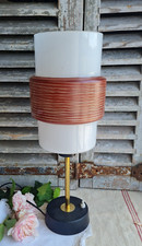 ANCIENNES LAMPE LAMPE DE BUREAU EN VERRE ET METAL FONCTIONNE VINTAGE 1970