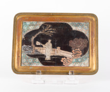 Plateau en bronze doré Chine