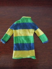 BARBIE VINTAGE tenue TWIGGY MOD PAK TRICOLORE TRES RARE RAYURES HORISONTALES
