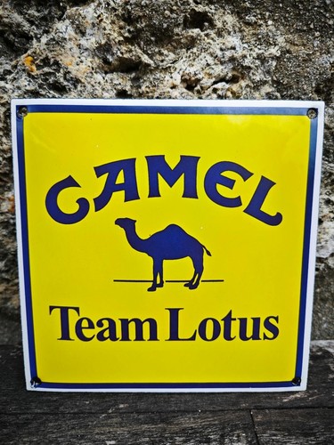 Plaque émaillée camel lotus - plaque,