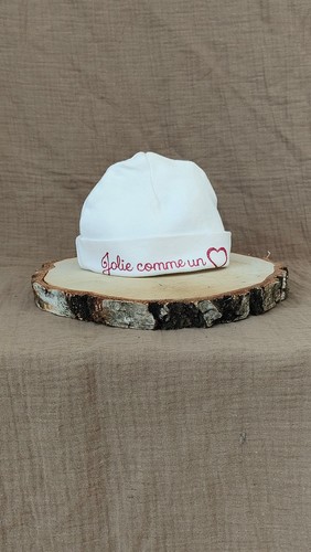 Bonnet naissance coton - bonnet,