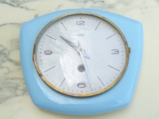 Pendule murale Vintage en céramique Bleu