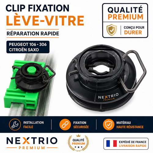 Clip fixation lève vitre - clip,