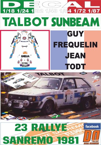 Decal talbot sunbeam lotus - talbot,