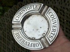 Cendrier Publicitaire Couverts Christofle Métal Argenté Vintage France