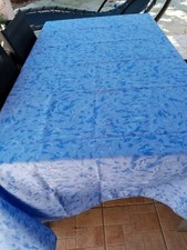 Nappe grande table bleue 220cmx180cm 100% polyester