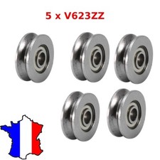 5 x V623zz Roulement à billes V-Groove 623VV  3 x 12 x 4 mm, 3*12*4mm