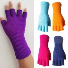 Gants Extensibles Sans Doigts Tricotés À Manches Longues Gants Chauds D' /
