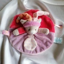 Doudou chat, rond, fushia
