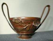 VASE COUPE EN BRONZE PATINE