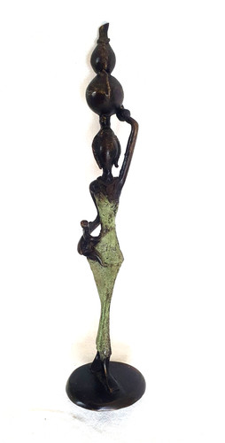Statue africaine bronze - bronze,