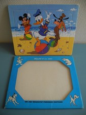 jeu jouet ancien puzzle Donald Mickey 1972 Walt Disney vintage toy 70s Spielzeug