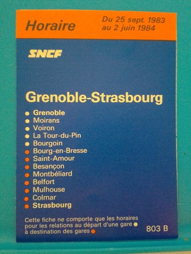 Horaires grenoble strasbourg - grenoble,