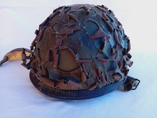 CASQUE lourd Armée Française F1 camouflage salade GUERRE - Dunois Cousance 1986