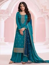 Indien Plazzo Fête Kameez Costume Neuf Broderie Pakistanais Bollywood Lourd Robe