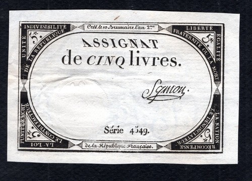 Assignat livres an 2 - 5, 31