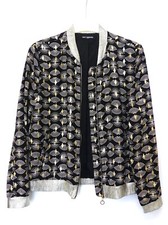 NEUF, blouson fin RUE DES ABESSES, noir doré, Taille 36/38