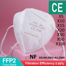 LOT Masques de Protection Certifiés CE FFPII Filtre 5 Couches Femme Homme