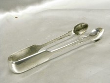 ANCIENNE PINCE A SUCRE MÉTAL ARGENTE POINÇONS ANGLAIS ART DE LA TABLE