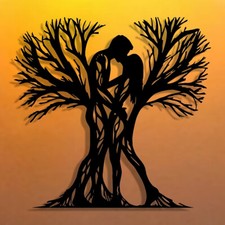 Art mural en métal de couple de style vintage, design minimaliste élégant, décor