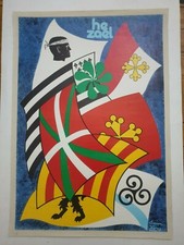 He Zael Xarley vers 1960 Affiche Originale Pays Basque Corse Bretagne