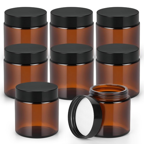 Pot verre ambré 120ml avec - pot,