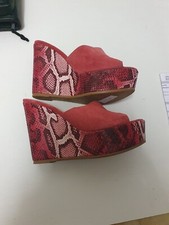 MINELLI Sandales Compensées Imprimé Reptile Rose T 38 TBE