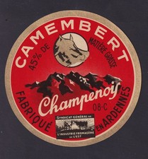 Ancienne étiquette Fromage France BN200103 Camembert Champenois Ardennes