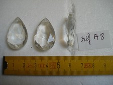 pampilles de lustre en verre (lot de 5 ) forme goutte 31,5 / 19,5 mm (réf A8)