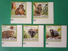 Union Comores 450fx5 Lémuriens Neuf MNH 2009 IMPERF non dentelé 