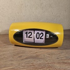 REVEIL RETRO ÈRE SPATIALE FLIPCLOCK FLIP JAUNE / ANNÉES 80 / SPACE AGE