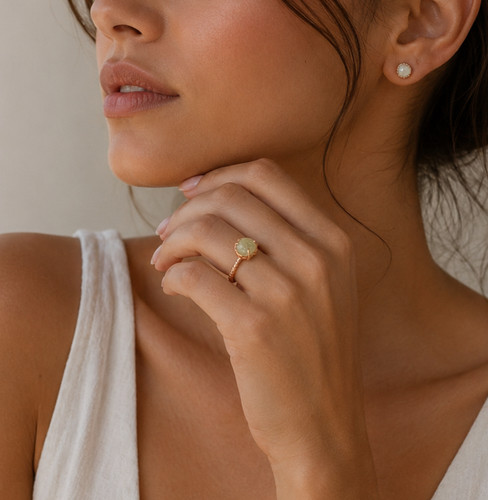 Bague péridot brut bague