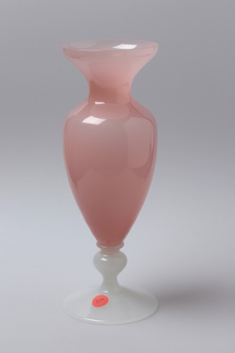 Opaline vase rose - opaline, renflé