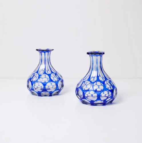 Paire vase cristal millefiori - paire,