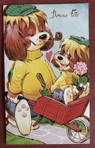 Ancienne carte double - carte, vintage
