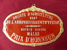 PLAQUE DE CONCOURS AGRICOLE