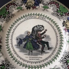 ASSIETTE CREIL ET MONTEREAU Plaisirs De Paris Métier Porteur De Charbon XIXè