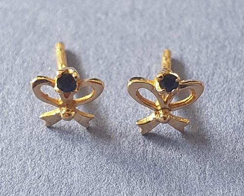 Boucles oreilles saphir - oreilles, or