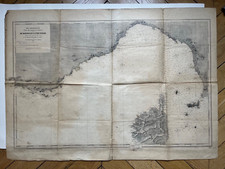 Grande carte marine  D'Italie de Marseille à Elbe - 1888