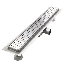 CANIVEAU DE DOUCHE 90CM EN INOX, STERFPUT DE DOUCHE, REVERSIBLE, HAUTEUR AJUS...