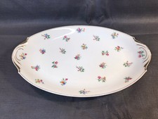 Ancien plat de service de table en porcelaine de Limoges Legrand décor de fleurs