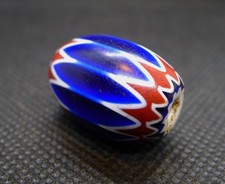 Perle Chevron 6 Couches Verre Murano Collier Afrique Antique Glass Trade Bead