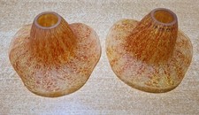 PAIRE TULIPES GLOBE LUMINAIRE LAMPE APPLIQUE pâte de verre décor floral en verre