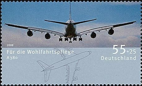 A380 64n 2008 timbre - :, timbre-poste