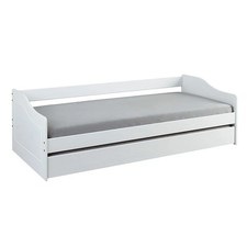 CANTARI - Lit Gigogne 90x200cm en Pin Massif Coloris Blanc