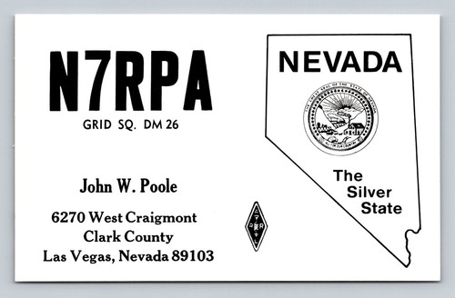 Ham radio qsl n7rpa nevada - n7rpa, usa