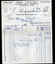 SAINT-AMAND-MONTROND (18) QUINCAILLERIE / METAUX "Vve E. BONNICHON & Fils" 1950