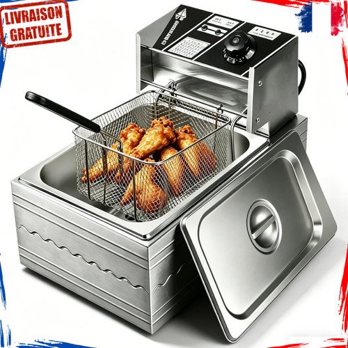 Friteuse électrique acier - friteuse, 6l