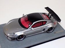 1/18 Modèles AB Porsche Cayman Rocket Bunny Argent Sur Base Alcantara