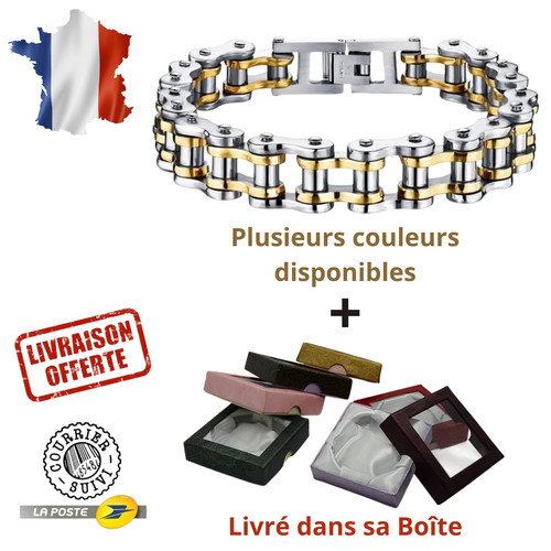Bracelet chaîne moto homme - bracelet,